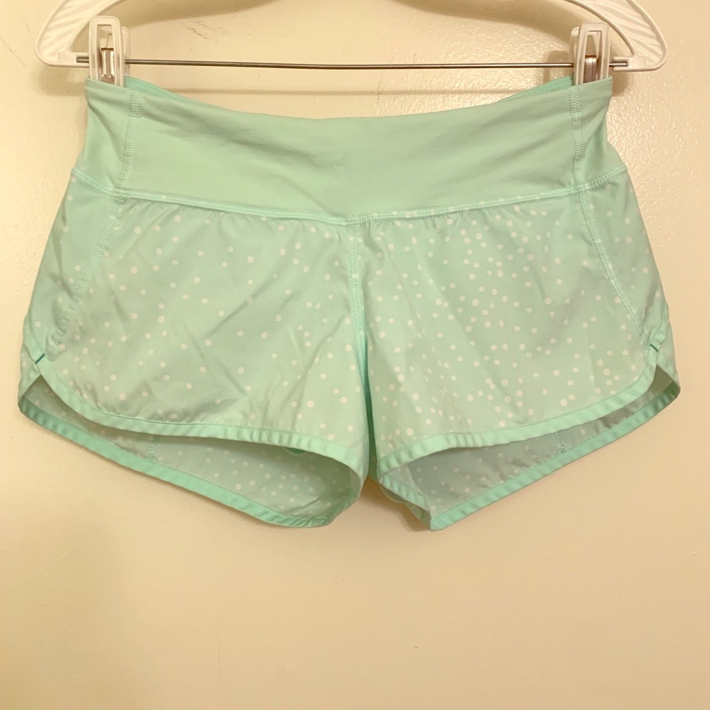 Mint Green & White lululemon Run Time Shorts